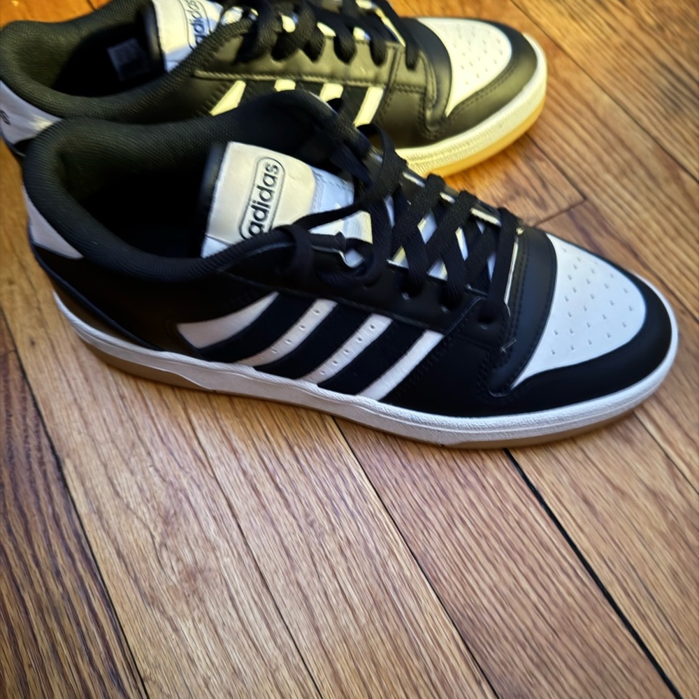 adidas Black & White Retro Court Sneaker - Picture 5 of 6